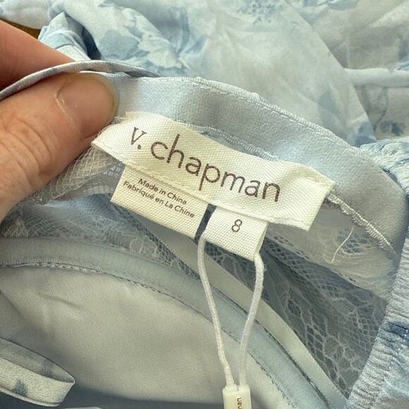 V. Chapman Maxi Dress Carmella Size 8 Color Tapestry Rose Blue - Picture 3 of 7